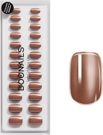 Künstliche Nägel, Soft Gel Press Ons Glazed Chocolate Short Square, 30 St
