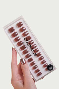 Künstliche Nägel, Soft Gel Press Ons Glazed Chocolate Short Square, 30 St