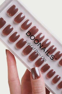 Künstliche Nägel, Soft Gel Press Ons Glazed Chocolate Short Square, 30 St