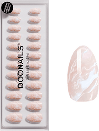 Künstliche Nägel, Soft Gel Press Ons Nude Marble Short Almond, 30 St