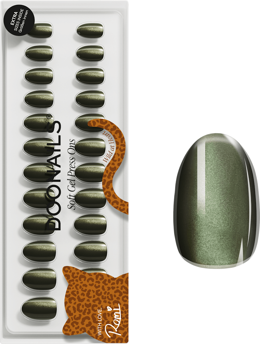 Doonails Künstliche Nägel, Soft Gel Press Ons Olive You Short Round, 30 St