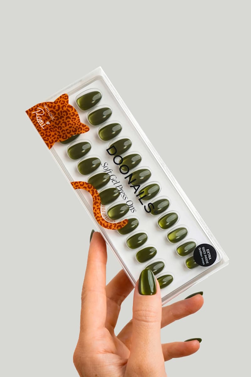 Doonails Künstliche Nägel, Soft Gel Press Ons Olive You Short Round, 30 St