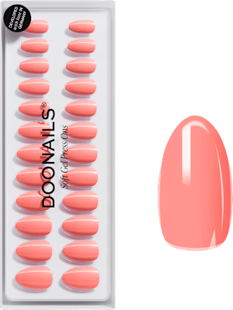 Künstliche Nägel, Soft Gel Press Ons Peach Please Short Almond, 30 St