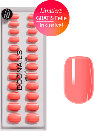 Künstliche Nägel, Soft Gel Press Ons Peach Please, 30 St Doonails