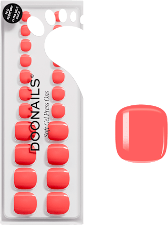 Künstliche Nägel, Soft Gel Press Ons Pediküre Sunset Coral, 30 St
