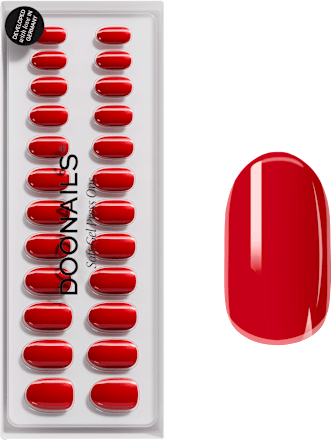 Künstliche Nägel, Soft Gel Press Ons Rose Red Medium Round, 30 St