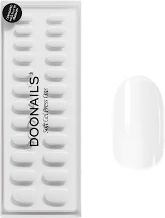 Künstliche Nägel, Soft Gel Press Ons Snow White Medium Round, 30 St