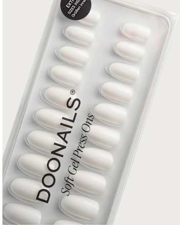 Künstliche Nägel, Soft Gel Press Ons Snow White Medium Round, 30 St