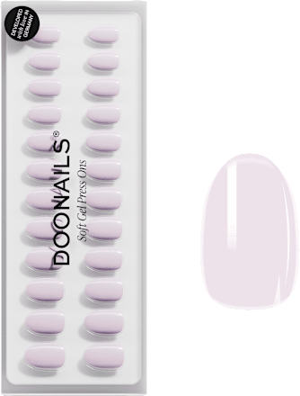 Künstliche Nägel, Soft Gel Press Ons Soft Lilac Short Round, 30 St