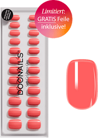 Künstliche Nägel, Soft Gel Press Ons Sunset Coral, 30 St Doonails