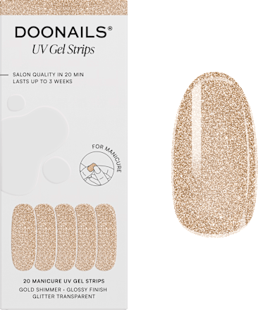 UV Gel Nagelfolien, Gel Strips Gold Shimmer, 20 St