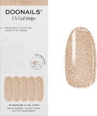 UV Gel Nagelfolien, Gel Strips Gold Shimmer, 20 St