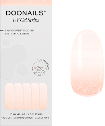 UV Gel Nagelfolien, Gel Strips Nude Glitter Babyboomer, 20 St