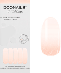UV Gel Nagelfolien, Gel Strips Nude Glitter Babyboomer, 20 St