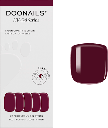 UV Gel Nagelfolien, Gel Strips Pediküre Plum Purple, 32 St