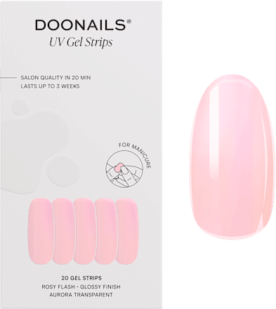 UV Gel Nagelfolien, Gel Strips Rosy Flash, 20 St Doonails
