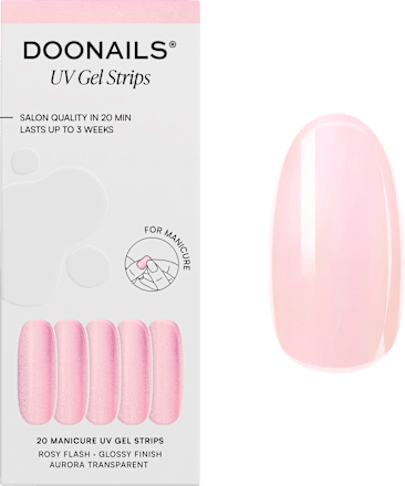Doonails UV Gel Nagelfolien, Gel Strips Rosy Flash, 20 St