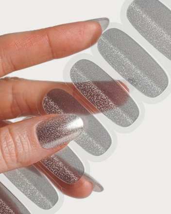 UV Gel Nagelfolien, Gel Strips Silver Cat Eye, 20 St