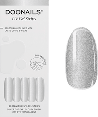 UV Gel Nagelfolien, Gel Strips Silver Cat Eye, 20 St