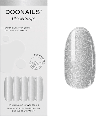 UV Gel Nagelfolien, Gel Strips Silver Cat Eye, 20 St