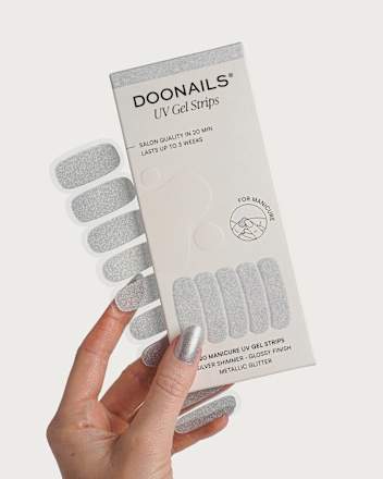 UV Gel Nagelfolien, Gel Strips Silver Shimmer, 20 St