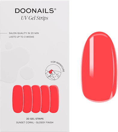 UV Gel Nagelfolien, Gel Strips Sunset Coral, 20 St Doonails