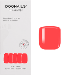 UV Gel Nagelfolien, Pediküre Gel Strips Sunset Coral, 20 St Doonails