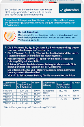 B-Komplex + Folsäure Depot Mini-Tabletten 150 St, 45,8 g