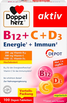 B12 + C + D3 Energie + Immuun tabletten 100 stuks, 110 g