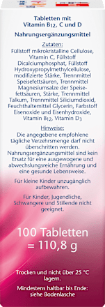 B12 + C + D3 Energie + Immun Tabletten 100St, 110 g