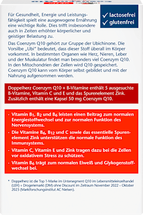 Co-enzym Q 10 + B-vitamines capsules 30 stuks, 12,5 g