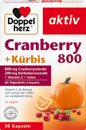 Cranberry + Pompoen + Vitamine C + Selenium Capsules 30 stuks, 27,7 g