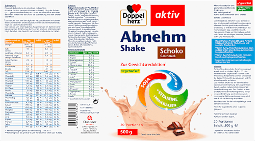 Diät Shake, Schoko Geschmack 20 Portionen, 500 g