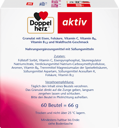 IJzeren vrouwelijke zakjes 60 stuks, 66 g