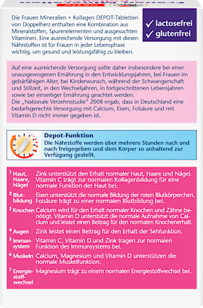 Mineralen + collageentabletten voor vrouwen 30 stuks, 51 g