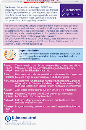 Mineralen + collageentabletten voor vrouwen 30 stuks, 51 g