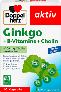 Ginkgo + B-vitamines + choline capsules 40 stuks, 22,4 g