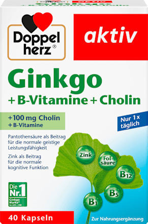 Ginkgo + B-vitamines + choline capsules 40 stuks, 22,4 g