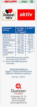 Ginkgo + B-vitamines + choline capsules 40 stuks, 22,4 g