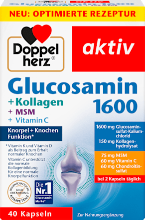 Glucosamin 1600 Kollagen MSM Vitamin C Kapseln 40 St, 45,2 g Doppelherz