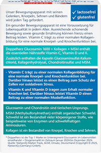 Glucosamine 1600 Collageen MSM Vitamine C Capsules 40 stuks, 45,2 g