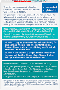 Glucosamin 1600 Kollagen MSM Vitamin C Kapseln 40 St, 45,2 g Doppelherz