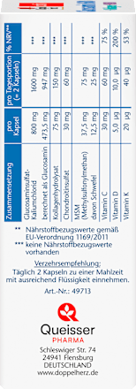 Glucosamine 1600 Collageen MSM Vitamine C Capsules 40 stuks, 45,2 g
