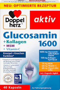 Glucosamine 1600 Collageen MSM Vitamine C Capsules 40 stuks, 45,2 g