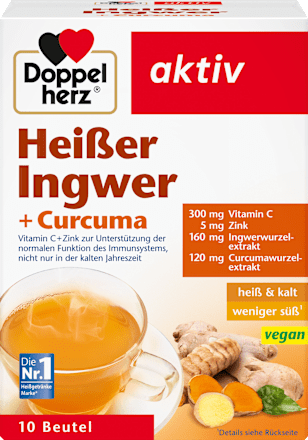 Warme Gember + Kurkuma Warme Drank (10 stuks), veganistisch, 100 g