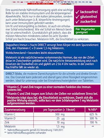 Immun + Night direct Granule Sticks 20 stuks, 36 g