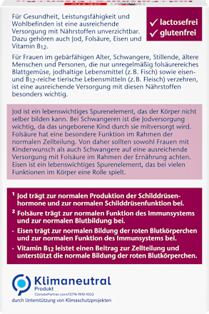 Jod + Folsäure + Eisen Tabletten 45 St., 20,4 g