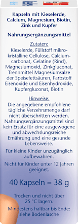 Kieselerde + Biotin + Zink Kapseln 40 St, 38 g