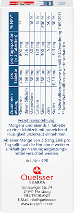 Kieselerde + Biotin + Zink Tabletten 40 St., 51,6 g Doppelherz