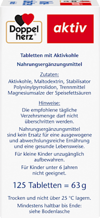 Kohletabletten 125 St, 63 g